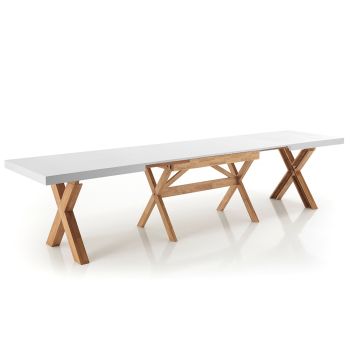 Ausziehbarer Esstisch bis 315 cm aus Massivholz - Massimo
