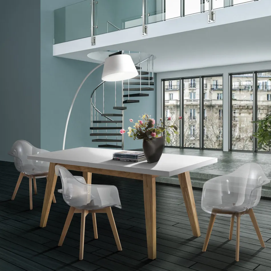 Ausziehbarer Esstisch Bis zu 315 cm aus Mdf und Massivholz - Paolo Viadurini