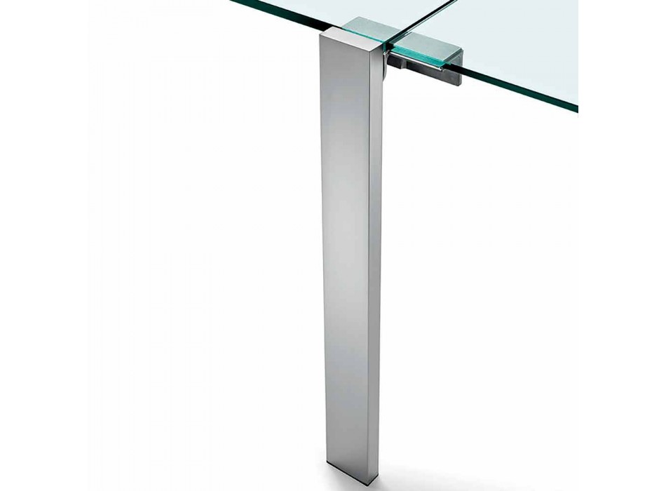 Ausziehbarer Esstisch aus extraleichtem Glas und Metall Made in Italy - Sopot Viadurini