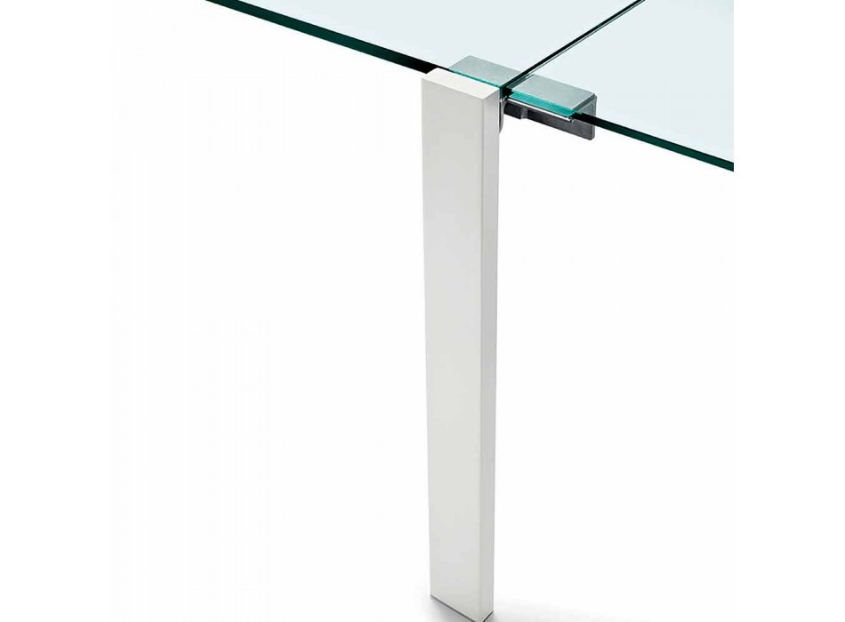 Ausziehbarer Esstisch aus extraleichtem Glas und Metall Made in Italy - Sopot Viadurini