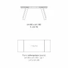 Ausziehbarer moderner Esstisch aus Glas made in Italy, Azad Viadurini