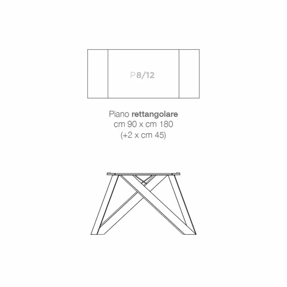 Ausziehbarer Esstisch aus Keramikglas made in Italy, Wilmer Viadurini