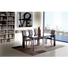 Ausziehbarer Esstisch aus gehärtetem Glas - Faleria Viadurini