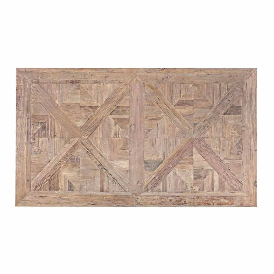 Homemotion Esstisch mit Platte und Beinen aus Ulmenholz - Ulme Viadurini