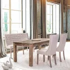 Homemotion Esstisch mit Platte und Beinen aus Ulmenholz - Ulme Viadurini