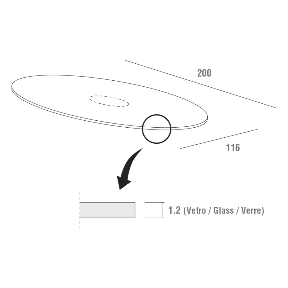 Hochwertiger Esstisch mit lackierter Glasplatte Made in Italy – Brontolo Viadurini