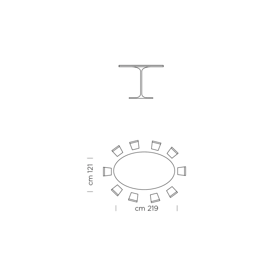 Esstisch mit ovaler Platte aus HPL-Laminat, hergestellt in Italien – Dollars Viadurini