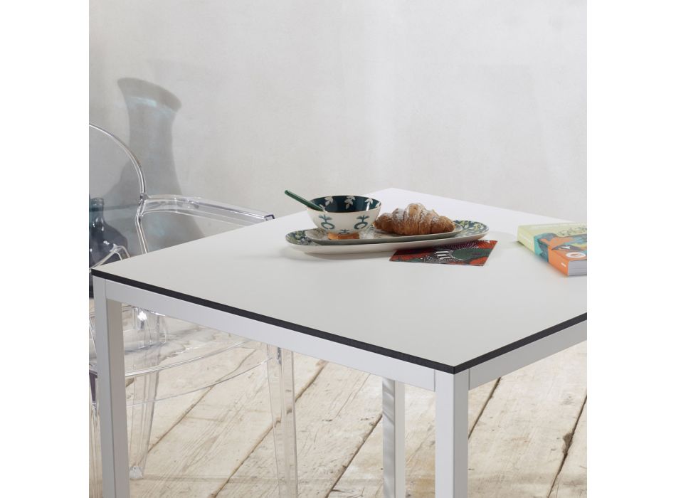 Esstisch mit quadratischer Platte aus geschichtetem Made in Italy - Rondo Viadurini