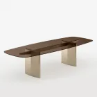 Opalia Esstisch aus Glas und Metall, 320 cm, hergestellt in Italien Viadurini
