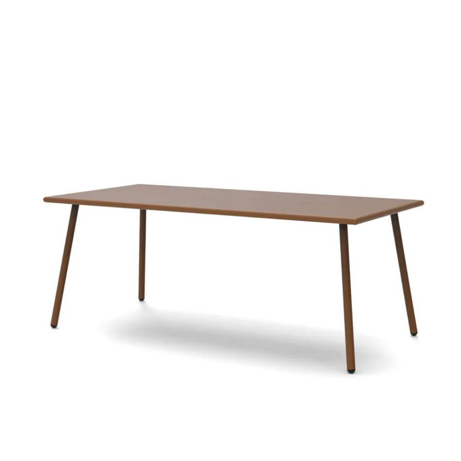 Rechteckiger Esstisch für den Außenbereich aus verzinktem Stahl Made in Italy - Elvia Viadurini