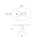 Wohnzimmer Esstisch Glasplatte und Holzbeine - Botanical Viadurini