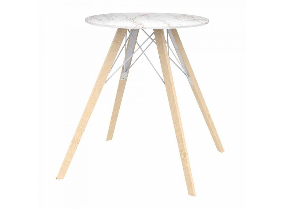 Design Esstisch aus Holz und quadratischem Dekton 4 Stück - Faz Wood von Vondom Viadurini