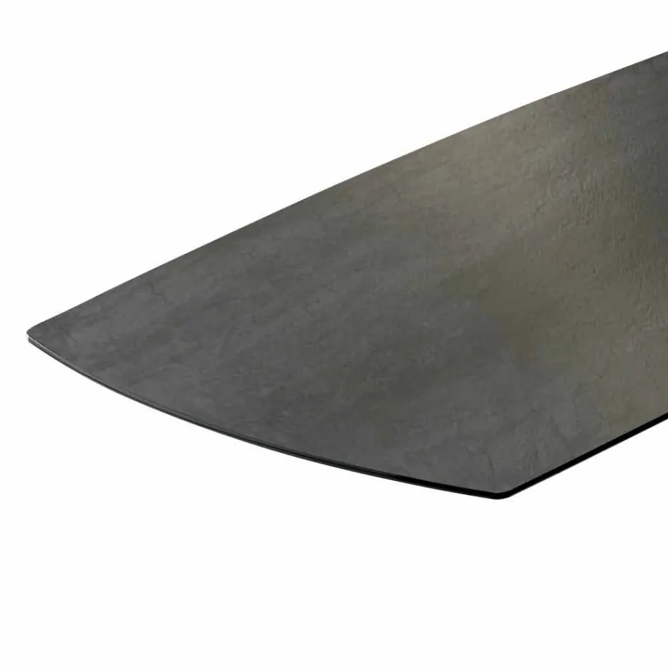 Design Esstisch in Keramik und Rauchglas Basis Made in Italy - Zufällig Viadurini