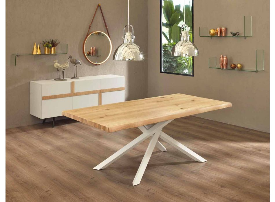 Design Esstisch aus Holz und Metall Made in Italy - Skipper Viadurini
