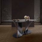 Design Esstisch aus Rauchglas und geölter Esche Made in Italy - Croma Viadurini