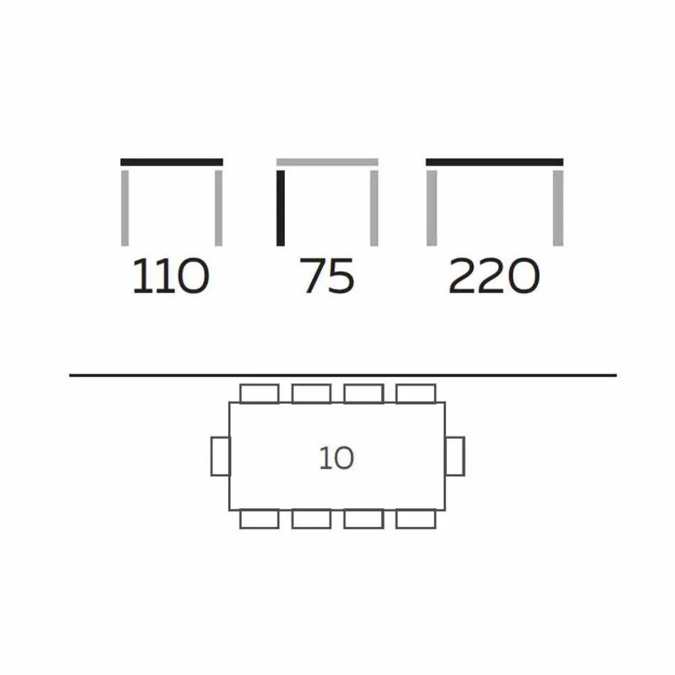 Design Esstisch aus Rauchglas und geölter Esche Made in Italy - Croma Viadurini