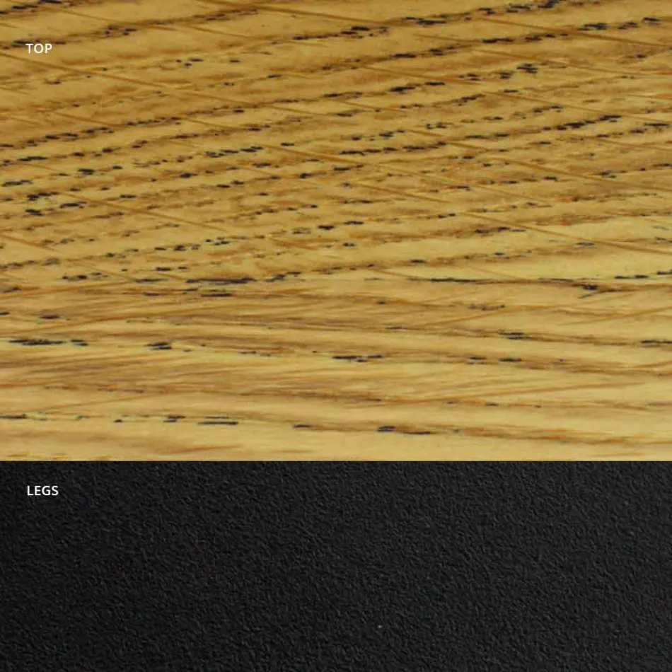 Furnierter Esstisch mit Stahlgestell, hergestellt in Italien – Dalmatiner Viadurini