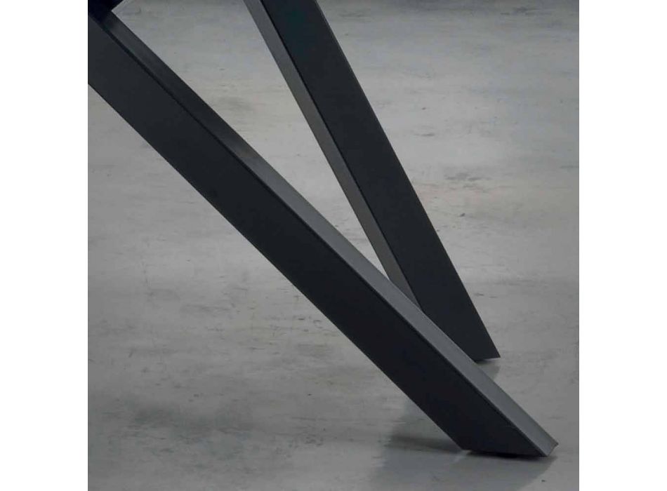 Esstisch aus grauem Fenix und lackiertem Stahl, hergestellt in Italien – Settimmio Viadurini