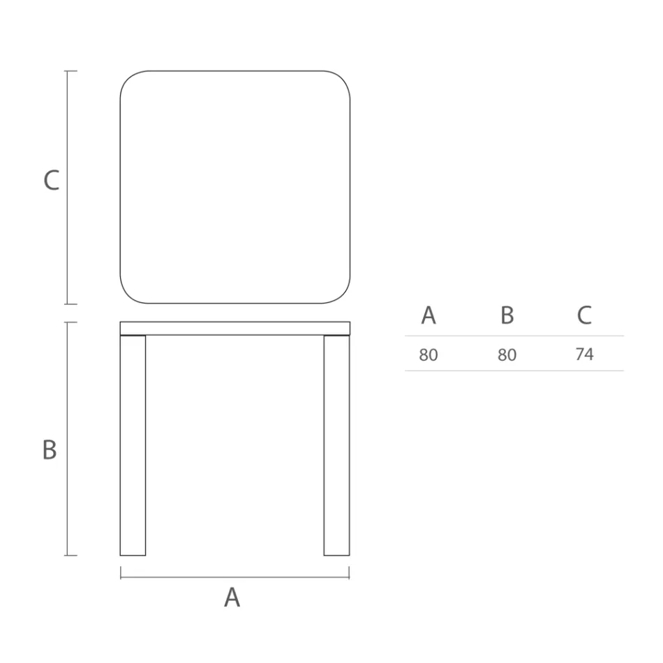 Esstisch aus HPL mit Beinen aus Polyethylen Made in Italy - Glen Viadurini
