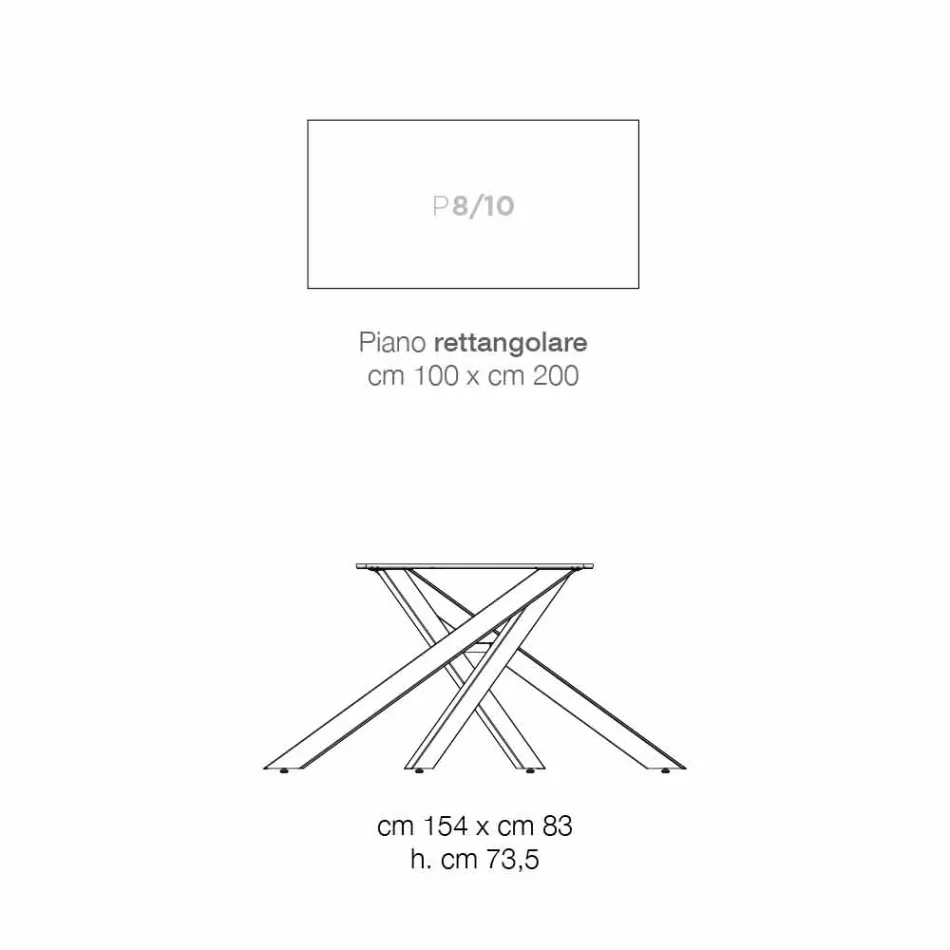 Esstisch aus MDF-Holz und modernem Metall made in Italy, Dionigi Viadurini