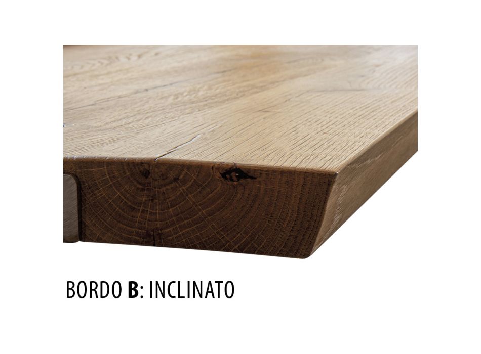 Esstisch aus Eichenholz und eisengrauem Metall Made in Italy - Patty Viadurini