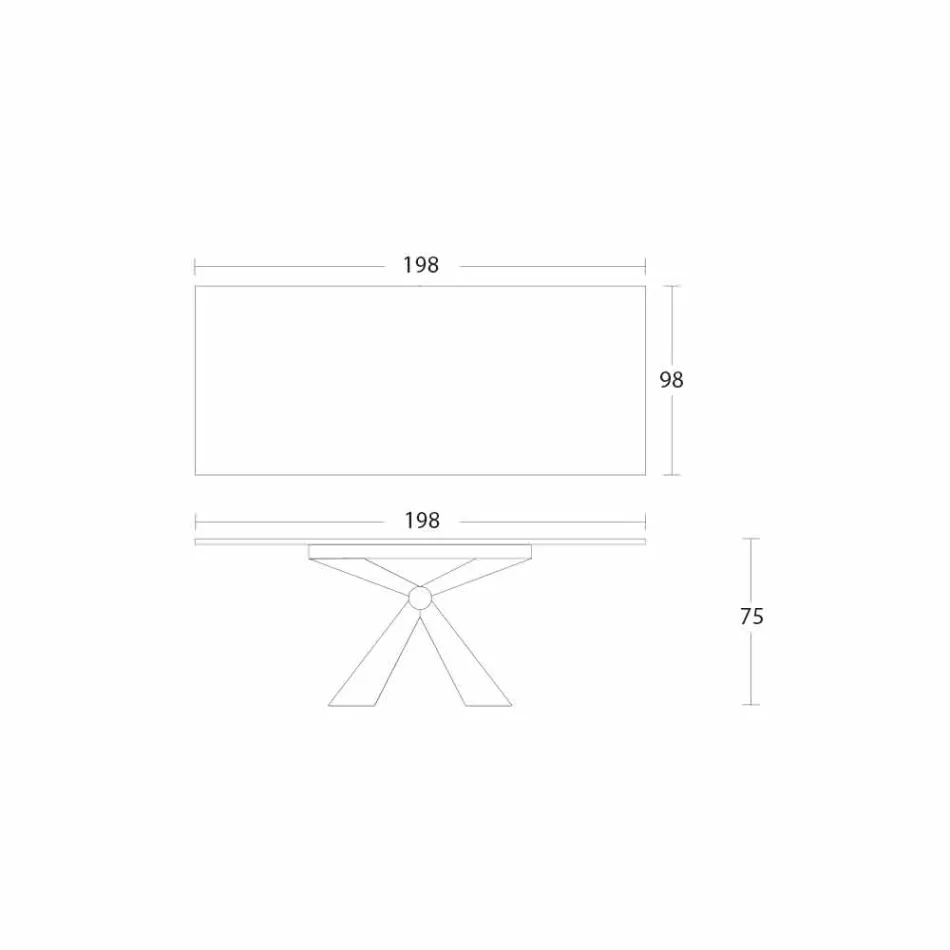 Esstisch aus Metall und Keramikplatte Made in Italy Design - Anaconda Viadurini
