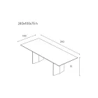 Esstisch aus mit wärmebehandelter Esche furniertem Sperrholz - Aquarium Viadurini