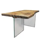 Esstisch aus Secular Oak und Crystal Base Made in Italy - Dite Viadurini