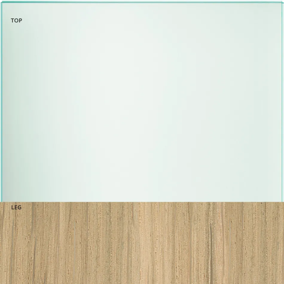 Esstisch aus Glas und Beine aus Eiche oder Nussbaum Canaletto - Aschio Viadurini