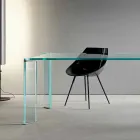 Esstisch aus extra klarem Glas Luxury Design 4 Dimensions - Kuduro Viadurini