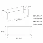Esstisch aus extra klarem Glas Luxury Design 4 Dimensions - Kuduro Viadurini