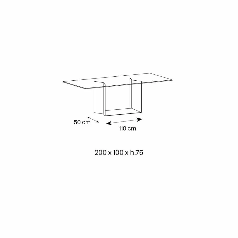 Esstisch aus geräuchertem oder extraleichtem Glas und Metall Made in Italy - Dunkelbraun Viadurini