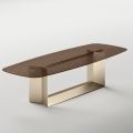 Italienischer Design-Esstisch aus Fusingglas in Bronze oder Rauchgrau - Moro