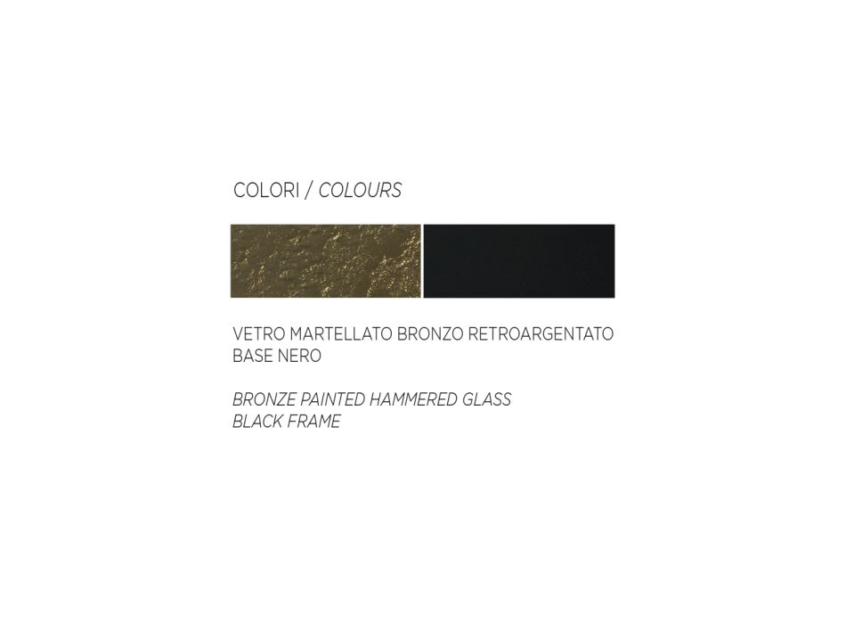 Esstisch aus gehämmertem Glas und schwarzem Metall Made in Italy - Mirco Viadurini