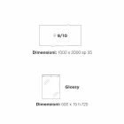 Moderner Esstisch 100x200cm in Holz mit Flora Glasbeinen Viadurini