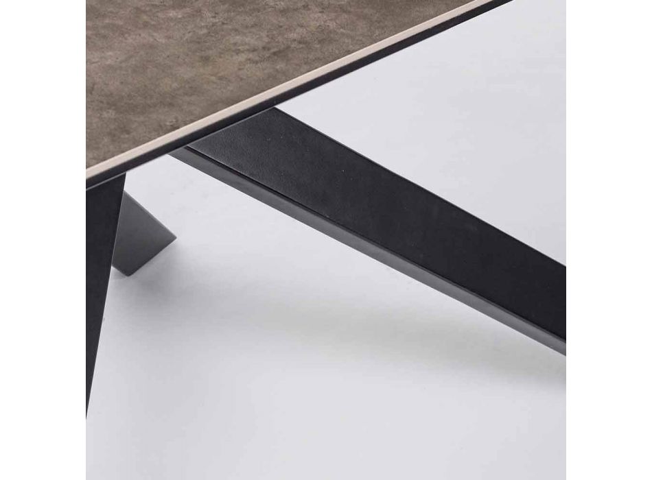 Moderner Esstisch mit Keramik- und Glasplatte Homemotion - Ringo Viadurini