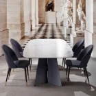 Moderner Esstisch mit Porzellan Steinzeugplatte - Meduno Viadurini