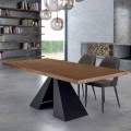 Moderner Esstisch aus Holz und Stahl, 10 Sitzplätze – Dalmata