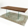 Moderner Esstisch aus Furnierholz und Glas Made in Italy – Strappo