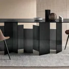 Moderner Esstisch aus extraleichtem oder geräuchertem Glas Made in Italy - Zufällig Viadurini