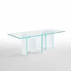 Moderner Esstisch aus extraleichtem oder geräuchertem Glas Made in Italy - Zufällig Viadurini