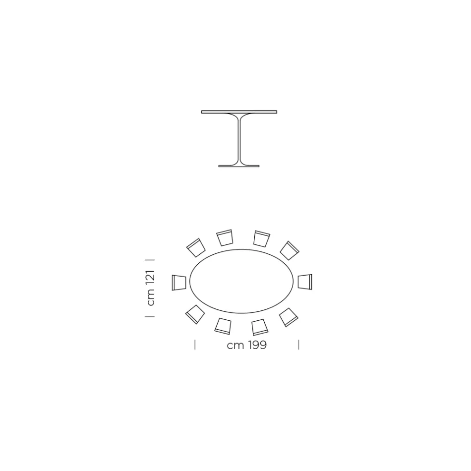 Ovaler Esstisch mit luxuriöser, in Italien hergestellter Fenix-Platte – Dollars Viadurini