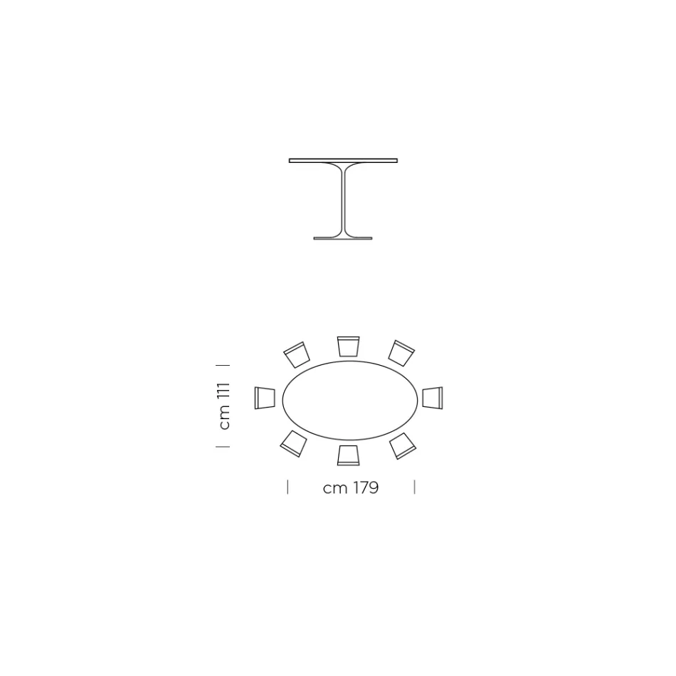 Ovaler Esstisch mit luxuriöser, in Italien hergestellter Fenix-Platte – Dollars Viadurini