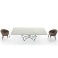 Esstisch mit Tischplatte aus Laminam und Tischgestell aus Stahl – Ezzellino
