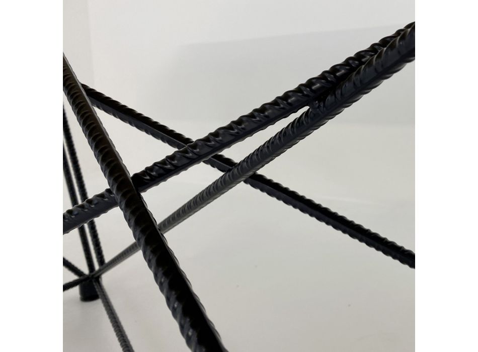 Esstischplatte aus Laminat und Untergestell aus Stahl, hergestellt in Italien – Ezzellino Viadurini