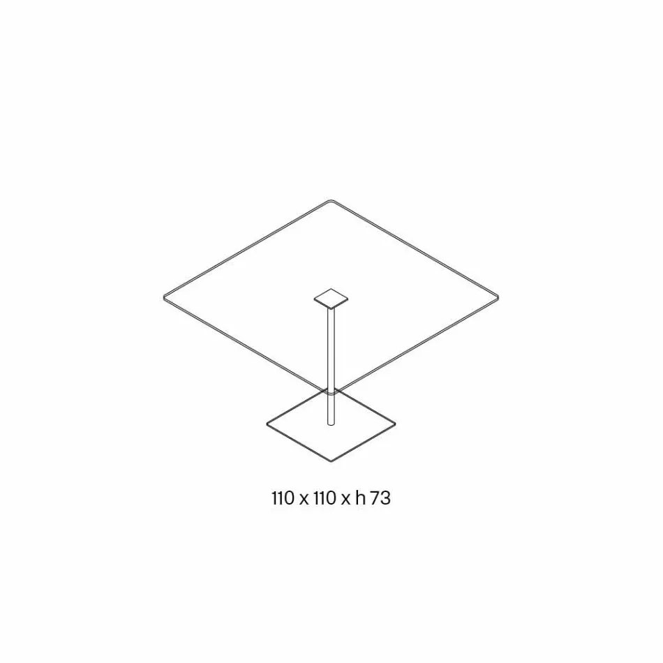 Quadratischer Esstisch aus extraleichtem Glas und Metall Made in Italy - Dolce Viadurini