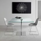 Quadratischer Esstisch aus extraleichtem Glas und Metall Made in Italy - Dolce Viadurini