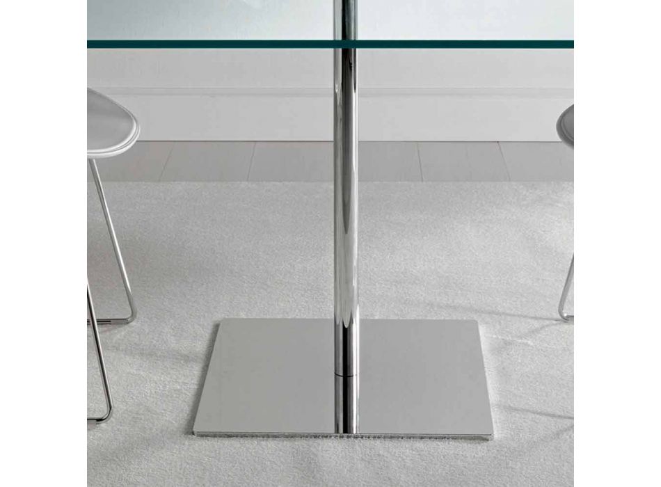 Quadratischer Esstisch aus extraleichtem Glas und Metall Made in Italy - Dolce Viadurini