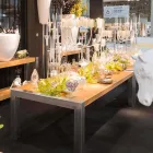 Rechteckiger Esstisch aus Eichenholz und Frodo-Stahl Viadurini