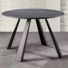 Runder Esstisch ausziehbar Bis zu 370 cm in Holz und Metall - Caimano Viadurini